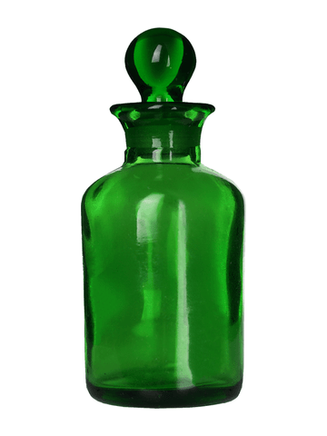 Apothecary style 280ml green glass bottle with green glass stopper.
