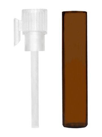 Vial style 1 ml amber glass bottle with white applicator.