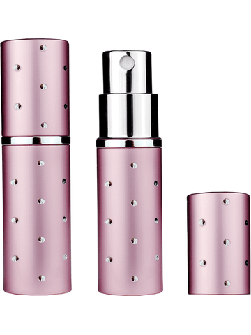 Pink atomizer design 10 ml bottle with dots.