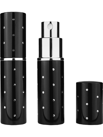 Black atomizer design 5 ml bottle with dots.