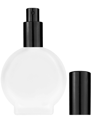 Circle design 30 ml,Frosted glass bottle with sprayer and black cap.