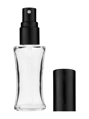 Daisy design 10ml, 1/3oz Clear glass bottle with matte black spray.