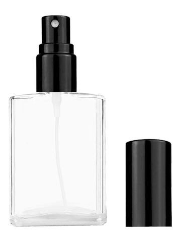 Elegant design 15ml, 1/2oz Clear glass bottle with shiny black spray.