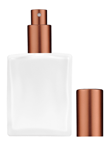 Elegant design 60 ml, 2oz frosted glass bottle with matte copper spray pump.