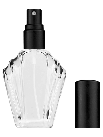 Flair design 15ml, 1/2oz Clear glass bottle with matte black spray.