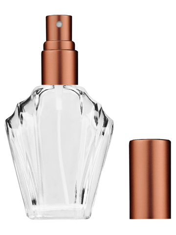 Flair design 15ml, 1/2oz Clear glass bottle with matte copper spray.