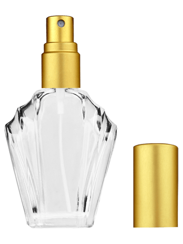 Flair design 15ml, 1/2oz Clear glass bottle with matte gold spray.