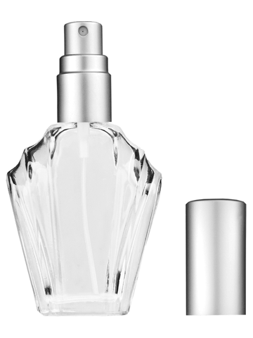 Flair design 15ml, 1/2oz Clear glass bottle with matte silver spray.