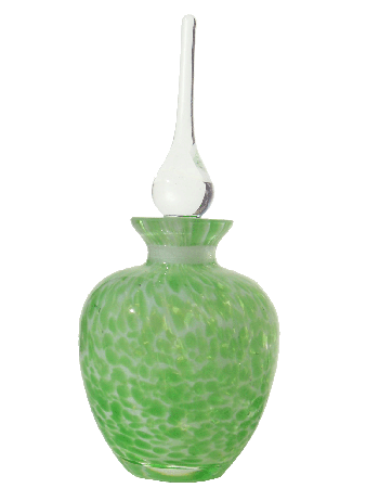 Green swirl design Art deco bottle with glass stopper. Capacity : 2oz (56ml)