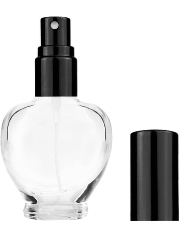 Queen design 10ml, 1/3oz Clear glass bottle with shiny black spray.