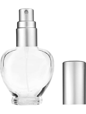 Queen design 10ml, 1/3oz Clear glass bottle with matte silver spray.