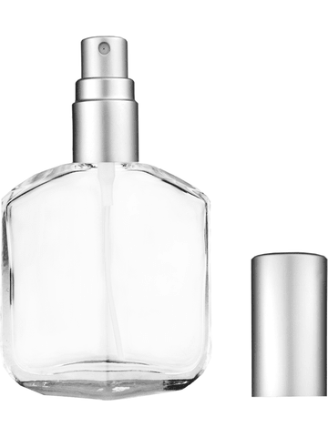 Royal design 13ml, 1/2oz Clear glass bottle with matte silver spray.