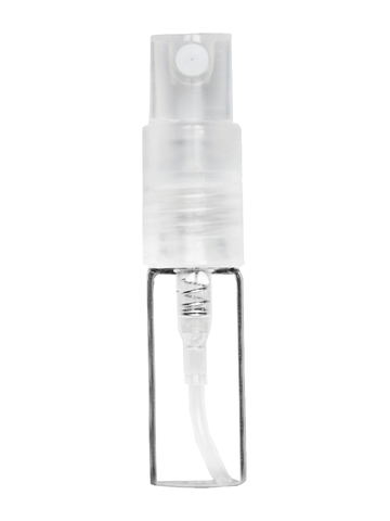 2ml Clear Glass Bottle with White Spray Pump and Clear Cap.