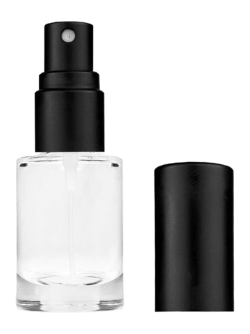 Tulip design 6ml, 1/5oz Clear glass bottle with matte black spray.