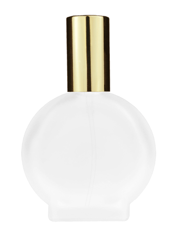 Circle design 50 ml, 1.7oz  frosted glass bottle with  shiny gold lotion pump.