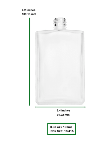 Elegant design 100 ml, 3 1/2oz frosted glass bottle with ivory vintage style bulb sprayer with shiny gold collar cap.