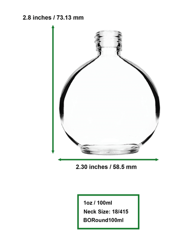 Round design 128 ml, 4.33oz  clear glass bottle  with white dropper with shiny gold collar cap.