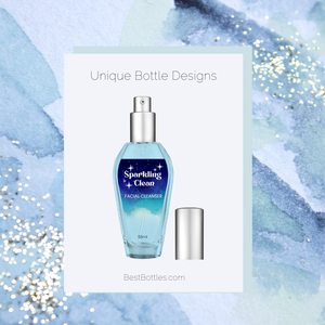 55ml Clear Elegant Glass Bottle with Matte Silver lotion pump and cap. For use with moisturizers, creams, and face wash.