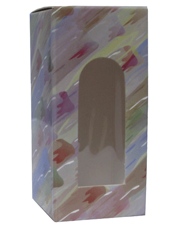 Earth Brush design folding carton box with window. Size 1.5\x 1.5