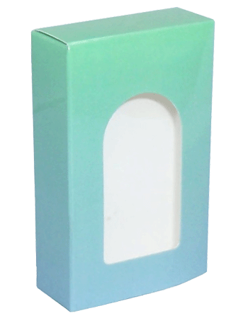 Green Shade design folding carton box with window. Size 0.75