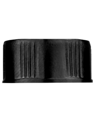 Black lid or closure for glass bottle, Thread size 20-400