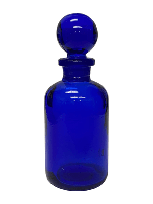 Apothecary style  15 ml blue glass bottle with blue glass stopper.