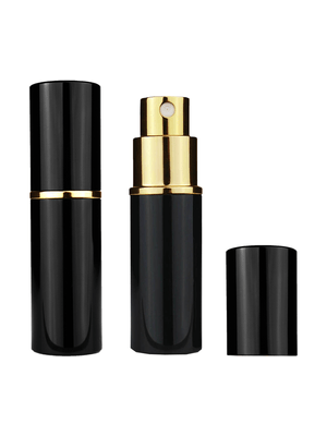 Black atomizer design 10 ml bottle.