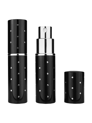 Black atomizer design 5 ml bottle with dots.