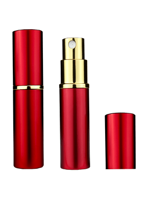 Red atomizer design 5 ml bottle.