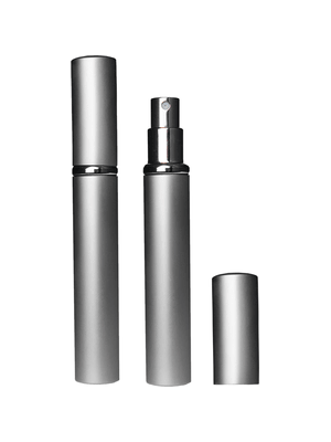Silver slim atomizer design 5 ml bottle.
