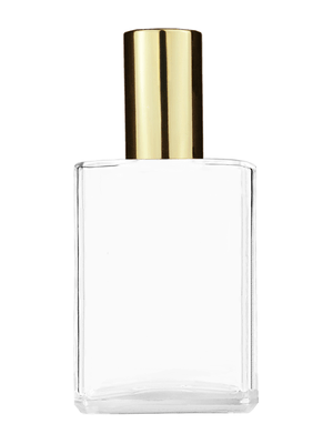Elegant design 30 ml, clear glass bottle with shiny gold and cap.