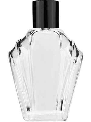 Empty Clear glass bottle with short shiny black cap capacity: 13ml. For use with perfume or fragrance oil, essential oils, aromatic oils and aromatherapy.