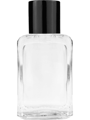 Empty Clear glass bottle with short shiny silver cap capacity: 15ml, 1/2oz. For use with perfume or fragrance oil, essential oils, aromatic oils and aromatherapy.