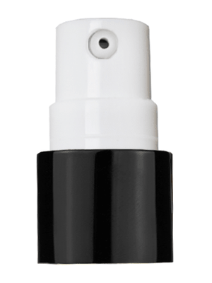 Shiny black collar Lotion or treatment pump, Threadsize 17-415