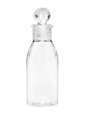 Clear Plastic Bottle With Clear Screw on Cap. Capacity: 1oz (30ml)