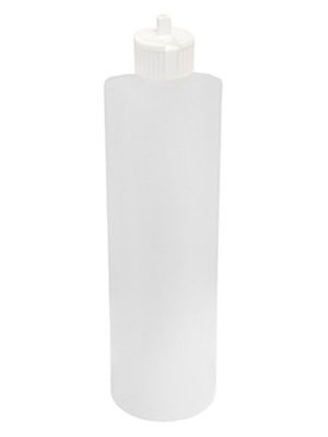 Cylinder design 16oz  natural color plastic bottle with white flip-top cap