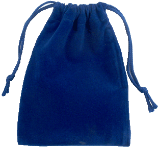 Blue velveteen gift bag / pouch. Size : 4\ tall x 3