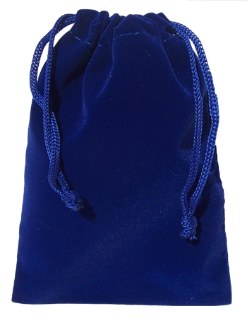Blue velveteen gift bag / pouch. Size : 5.5\ tall x 4