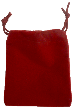 Red Velveteen Bag 4 inches x 3 inches.