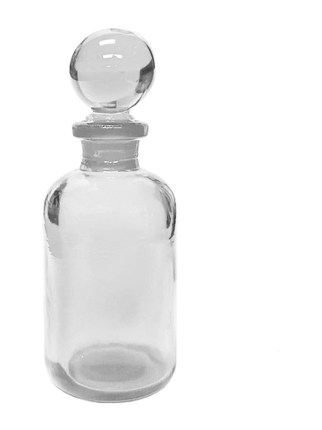 Apothecary style  15 ml clear glass bottle with glass stopper.