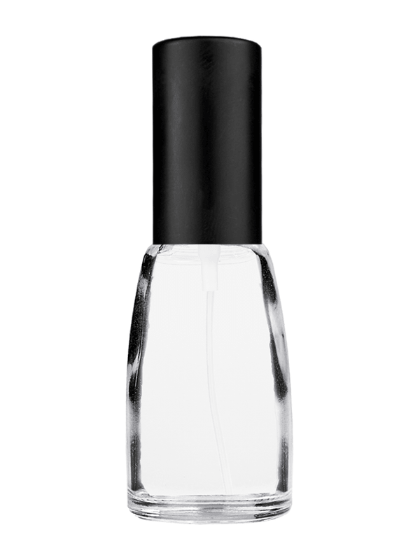 Bell design 10ml Clear glass bottle with matte black spray.