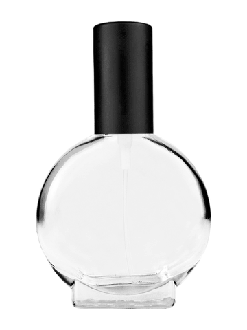 Circle design 15ml, 1/2oz Clear glass bottle with matte black spray.
