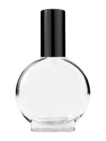Circle design 15ml, 1/2oz Clear glass bottle with shiny black spray.