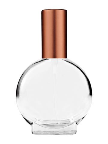 Circle design 15ml, 1/2oz Clear glass bottle with matte copper spray.