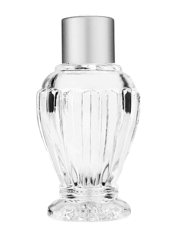 Diva design 30 ml, 1oz  clear glass bottle  with reducer and silver matte cap.