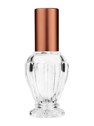Diva design 30 ml, 1oz  clear glass bottle  with matte copper spray pump.