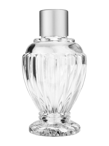 Diva design 46 ml, 1.64oz  clear glass bottle  with reducer and silver matte cap.