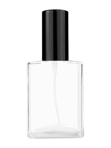 Elegant design 15ml, 1/2oz Clear glass bottle with shiny black spray.
