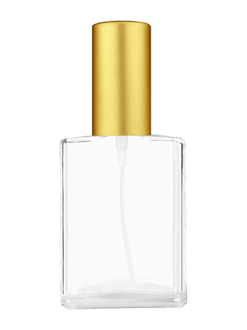 Elegant design 15ml, 1/2oz Clear glass bottle with matte gold spray.