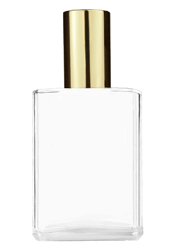 Elegant design 30 ml, clear glass bottle with shiny gold and cap.